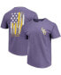 Men's Purple LSU Tigers Baseball Flag Comfort Colors T-shirt