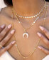 Crystal Dotted Horn Necklace in 18K Gold Plating Set, 2 Piece