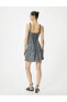 Фото #7 товара Çiçekli Mini Elbise Askılı Fırfırlı Astarlı Viskoz Kumaş Fiyonk Detaylı