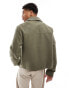 Фото #4 товара ASOS DESIGN wool look harrington jacket with blanket stitch in khaki