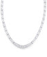 Фото #1 товара Macy's diamond Accent Greek Key Necklace in Silver Plate