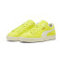 Фото #5 товара Puma Suede Neon 39650702 Mens Yellow Suede Lace Up Lifestyle Sneakers Shoes