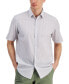 Фото #1 товара Men's Regular-Fit Yarn-Dyed Stripe Clip Dobby Button-Down Shirt, Created for Macy's