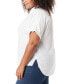 Фото #3 товара Plus Size Demi High-Low Roll-Tab Shirt