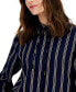 Фото #3 товара Women's Collared Dobby Striped Shirt