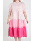 ფოტო #1 პროდუქტის Women's Plus size Colorblock Scallop Dress