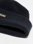 Napapijri Rock logo patch fleece beanie in black