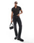 Фото #3 товара ASOS DESIGN muscle fit polo in black mesh