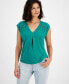 Women's O-Ring-Sleeve Pleat-Front Blouse, Created for Macy's