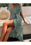 ფოტო #6 პროდუქტის Women's Flared Sleeve V-neck Ditsy Beach Dress