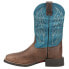 Justin Boots Canter Water Buffalo 11" Wide Embroidered Square Toe Mens Blue, Br