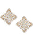 Фото #3 товара Diamond Round & Baguette Stud Earrings (1/2 ct. t.w.) in 14k Gold, Created for Macy's