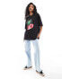 ASOS DESIGN oversized t-shirt with cherry graphic in black