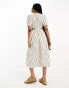 Фото #2 товара Object cut out side midi dress in neutral stripe