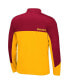 ფოტო #2 პროდუქტის Men's Cardinal, Gold Iowa State Cyclones Triple Dog Dare Quarter-Zip Jacket