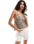 Stradivarius STR halter top in leopard print