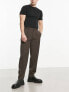 Фото #3 товара ASOS DESIGN oversized tapered smart trouser in chocolate brown