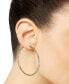 ფოტო #2 პროდუქტის Textured Hoop Earrings in 14k Gold, 50mm, Made in Italy