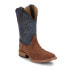 Фото #2 товара Justin Boots Fergus Medium Square Toe Cowboy Mens Blue, Brown Casual Boots BR38