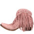 Фото #5 товара Junk Gypsy Spitfire Fringe Snip Toe Cowboy Booties Womens Pink Casual Boots JG00