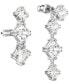 ფოტო #2 პროდუქტის Silver-Tone Crystal Mismatch Earrings