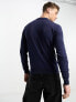 Фото #2 товара Threadbare cotton 1/4 zip long sleeve knitted polo in navy