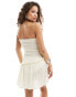 Фото #4 товара COLLUSION beach bandeau shirred linen mini dress in white