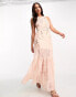 Фото #6 товара Miss Selfridge rose embroidered lace maxi dress in pink