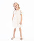 Toddler Girls Illusion Cap Sleeves Burnout Crochet Social Dress