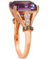 ფოტო #3 პროდუქტის Grape Amethyst (5-1/4 ct. t.w.) & Diamond (1/5 ct. t.w.) Ring in 14k Rose Gold