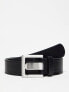 Фото #1 товара ASOS DESIGN faux leather belt with brushed square buckle in black