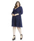 ფოტო #1 პროდუქტის Women's Plus Size Shimmering Faux Wrap Cocktail Dress