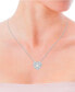 Фото #2 товара Macy's diamond Heart Halo 18" Pendant Necklace (1/2 ct. t.w.) in 10k White Gold