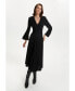 ფოტო #2 პროდუქტის Women's V-Neck Crepe Dress