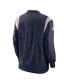 Men's Navy New England Patriots Sideline Athletic Stack V-neck Pullover Windshirt Jacket