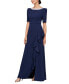 ფოტო #1 პროდუქტის Women's Embellished-Neck Ruffle Gown