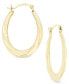 ფოტო #1 პროდუქტის Oval Swirl Hoop Earrings in 10k Gold
