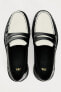 Contrast leather loafers