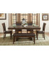Фото #4 товара Classic Light Rustic Brown Finish Wooden 1pc Dining Table w Self-Storing Leaf Mindy Veneer Furniture