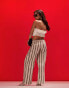 Фото #4 товара ASOS DESIGN wide leg dad trouser with linen in deckchair stripe