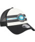 ფოტო #4 პროდუქტის Men's White, Black Charlotte FC Team Stripes 9FORTY Trucker Snapback Hat