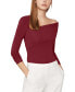 Фото #3 товара BCBGMAXAZRIA 297320 Women Long Sleeve Bodysuit With Asymmetrical Neckline, Small