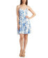 Фото #3 товара Juniors' Printed Strappy-Back Eyelet Fit & Flare Dress
