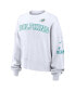 ფოტო #3 პროდუქტის Women's White Miami Dolphins Oversized Long Sleeve Cropped Sweatshirt