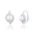 Beautiful silver earrings with real pearls JL0718