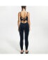 Women's Strappy Jumpsuit with Fitted Leg and Bling Синий, Large - фото #2