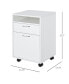 Mobile File Cabinet Organizer Office Filing Organizer with Key, White