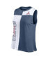 Фото #3 товара Women's Navy/White Atlanta Braves Color-Block Tank Top