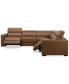Фото #8 товара Nevio 124" 5-Pc. Leather Sectional with 2 Power Recliners and Headrests, Created For Macy's