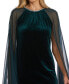 Women's Embellished Velvet Cape Gown